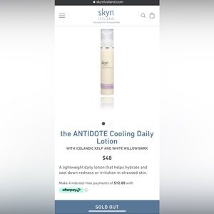 Skyn iceland the antitode cooling lotion